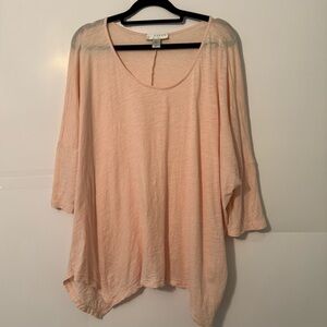 Kenar Light Peach Tunic Top 100% Pima Cotton Lagenlook